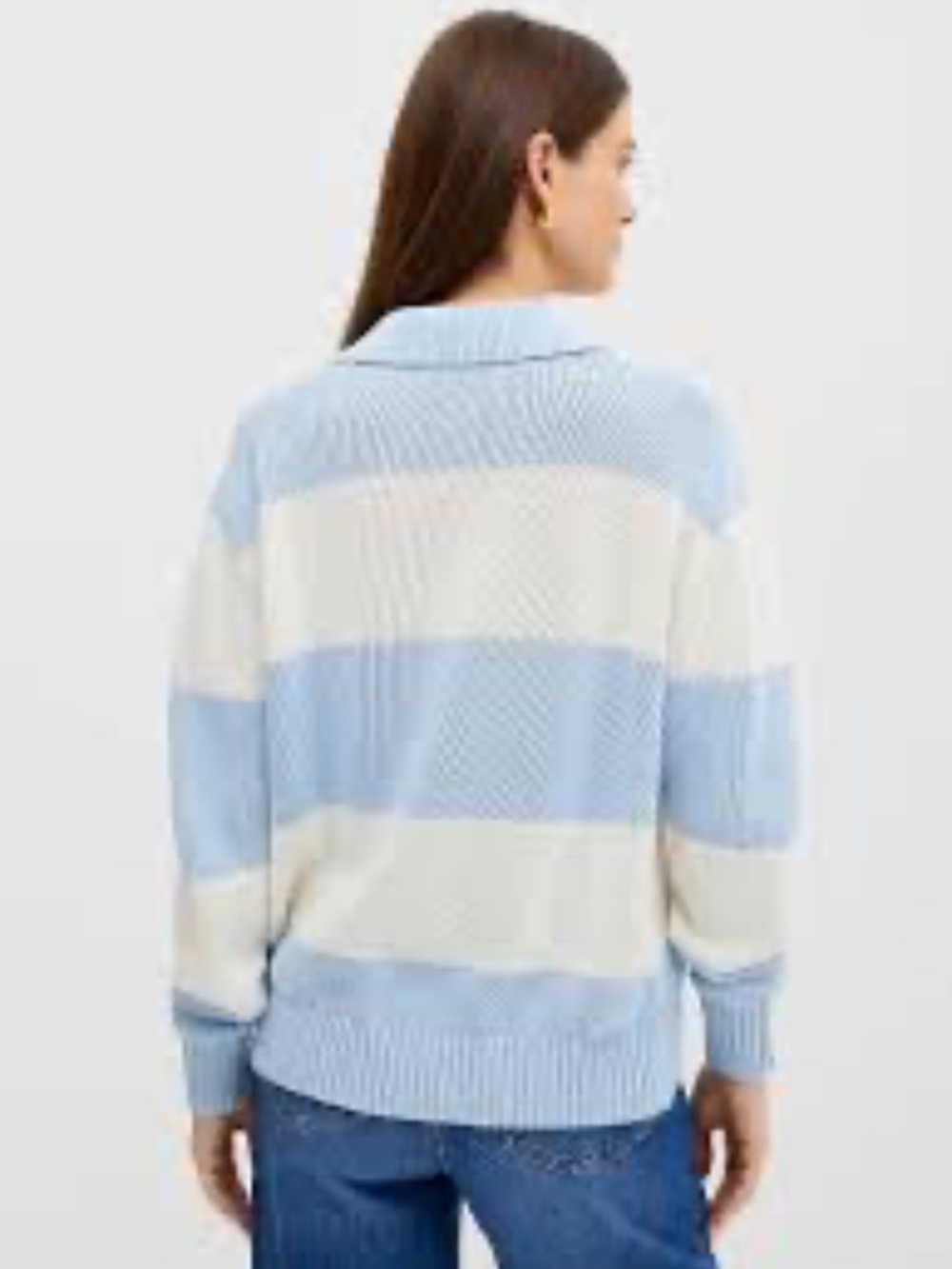 Striped Mock Neck Oversized Sweater